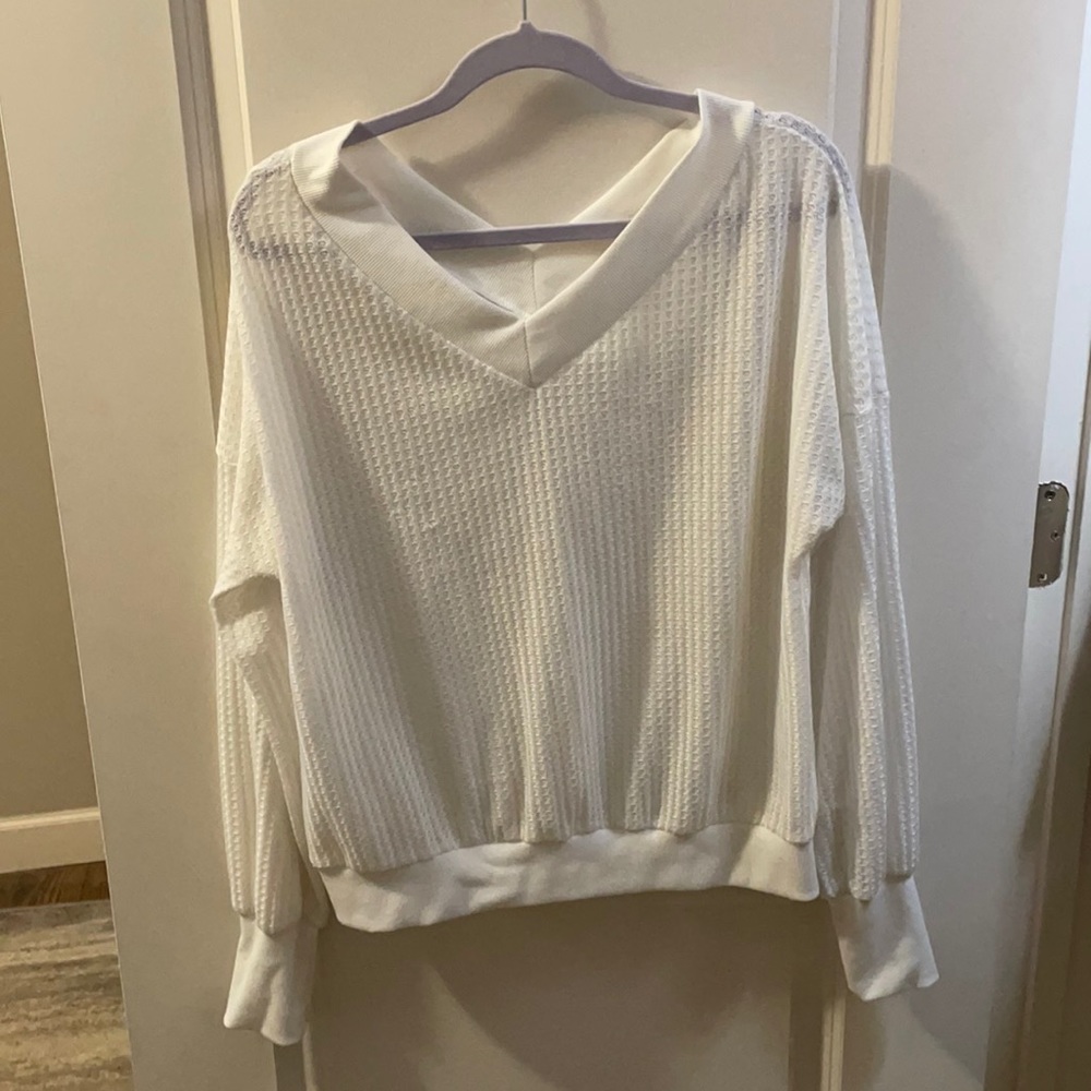 White V-Neck sweater